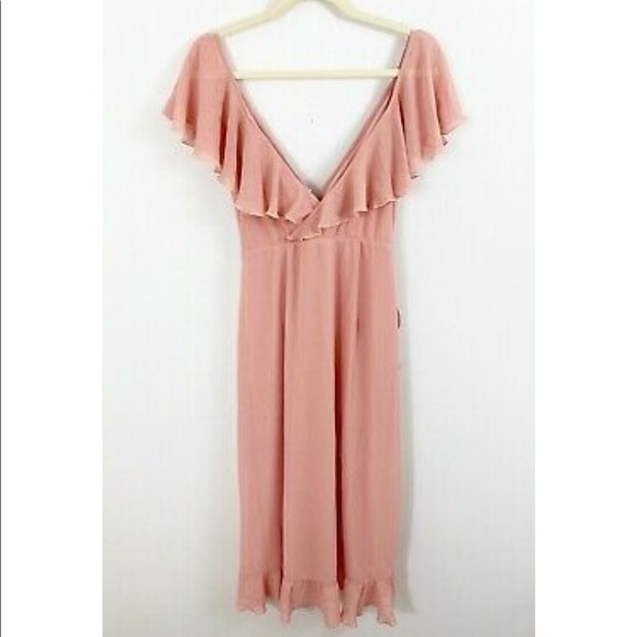 Show Me Your Mumu Pink Ruffle Granada Dress Size Medium - Picture 7 of 11